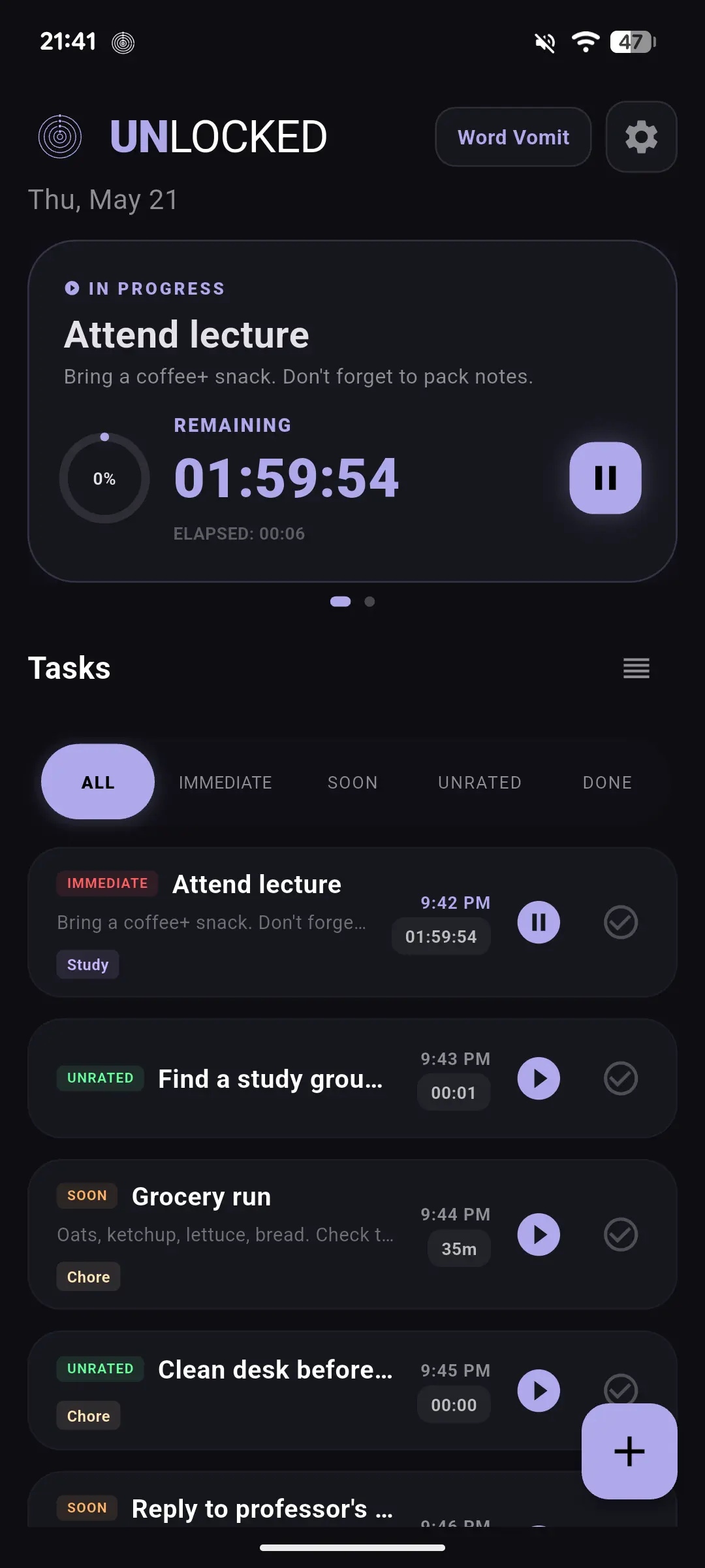 Unlocked App in action