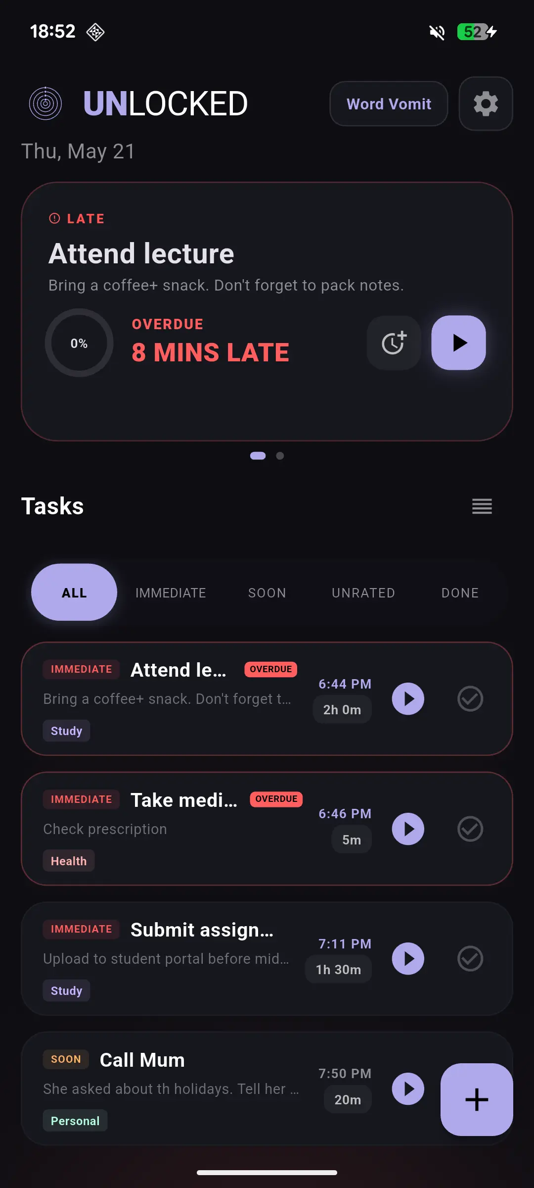 Overdue task