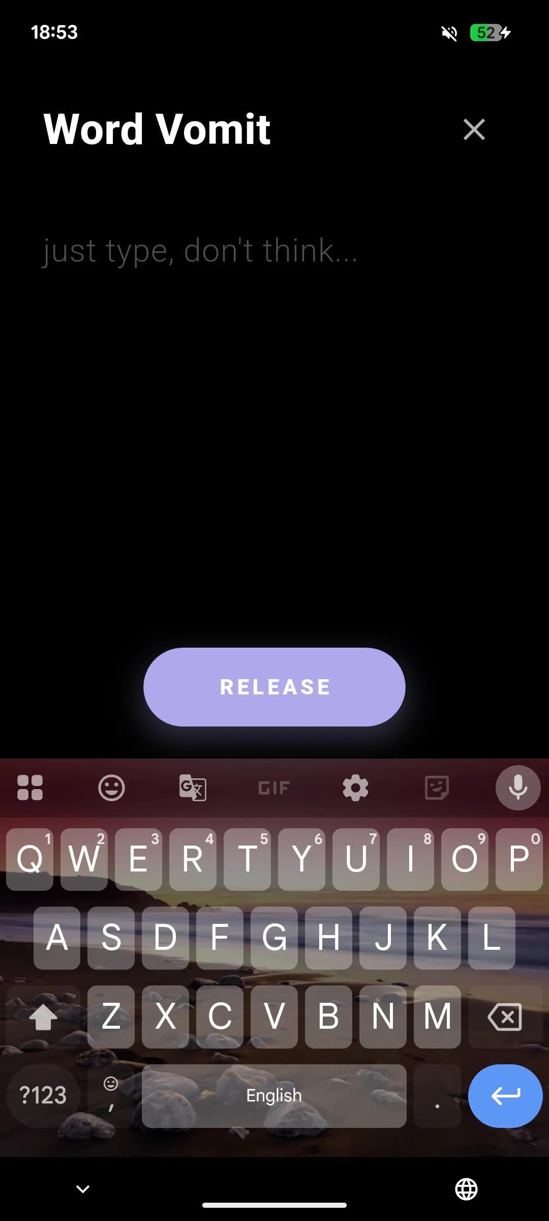 Word Vomit screen
